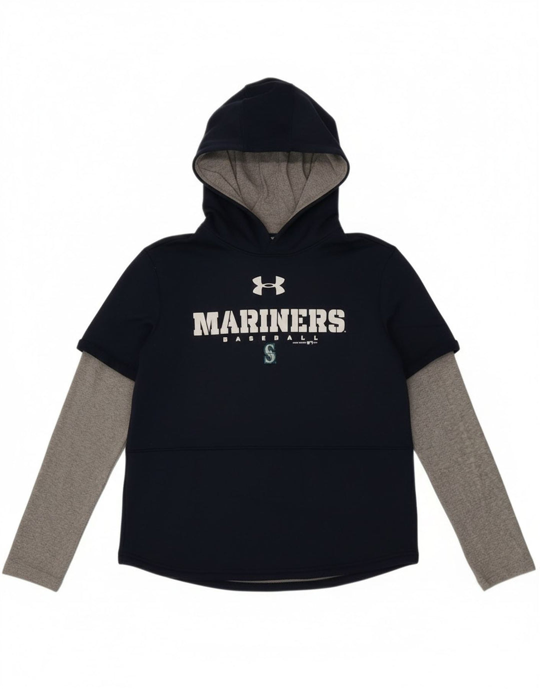 Under Armour Boys Graphic Hoodie Jumper 11-12 Years Large Navy Blue