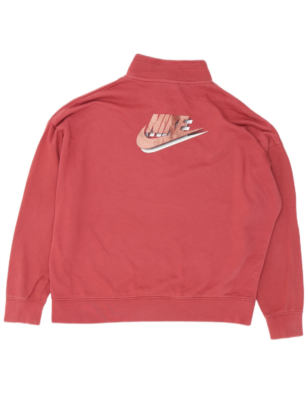 Γυναικείο φούτερ NIKE με γραφικό μεγάλο φερμουάρ Jumper UK 16 μεγάλο κόκκινο