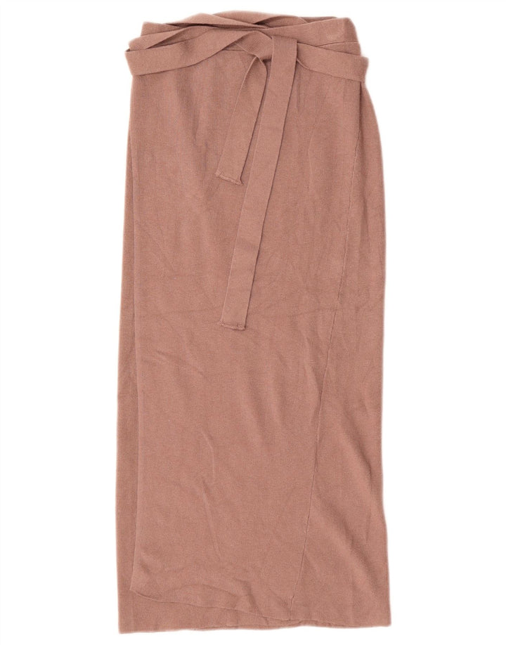 Zara Γυναικεία Πλεκτή Φούστα Wrap Μικρή W26 Καφέ