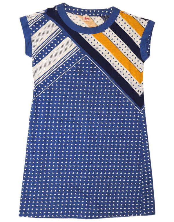 Romy Γυναικείο T-Shirt Φόρεμα UK 18 XL μπλε γεωμετρικό πολυαμίδιο