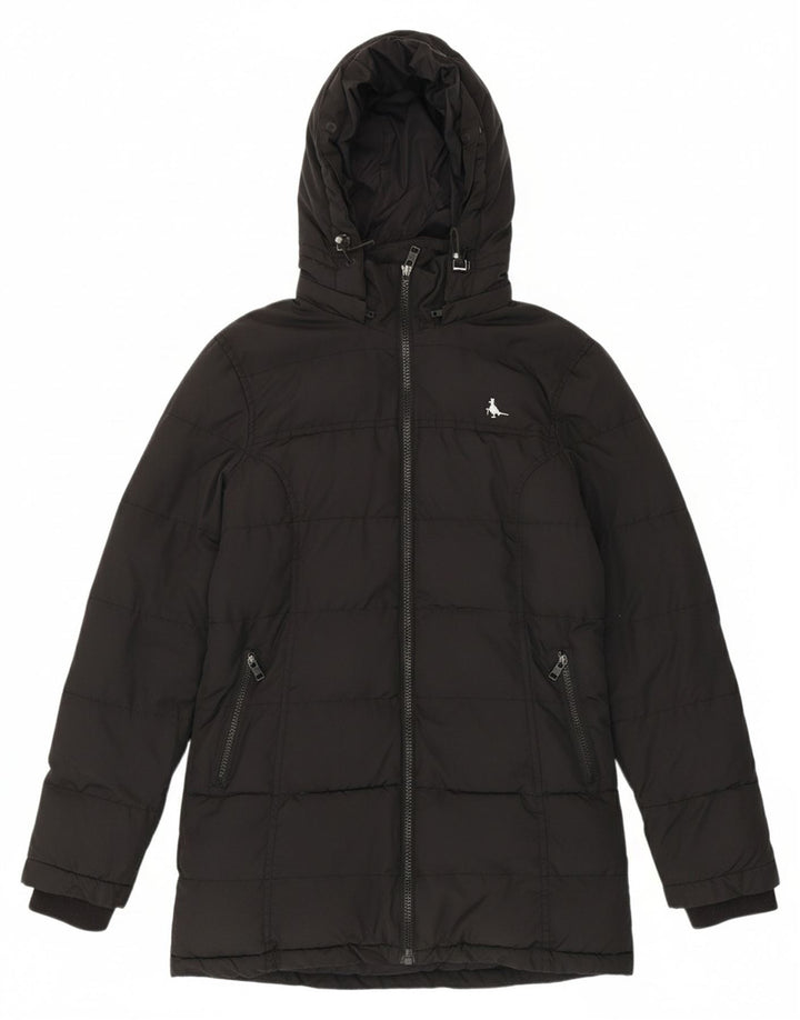 JACK WILLS Womens Hooded Padded Coat UK 8 Small Black Polyester Vintage Jack Wills and Second-Hand Jack Wills from Messina Hembry 