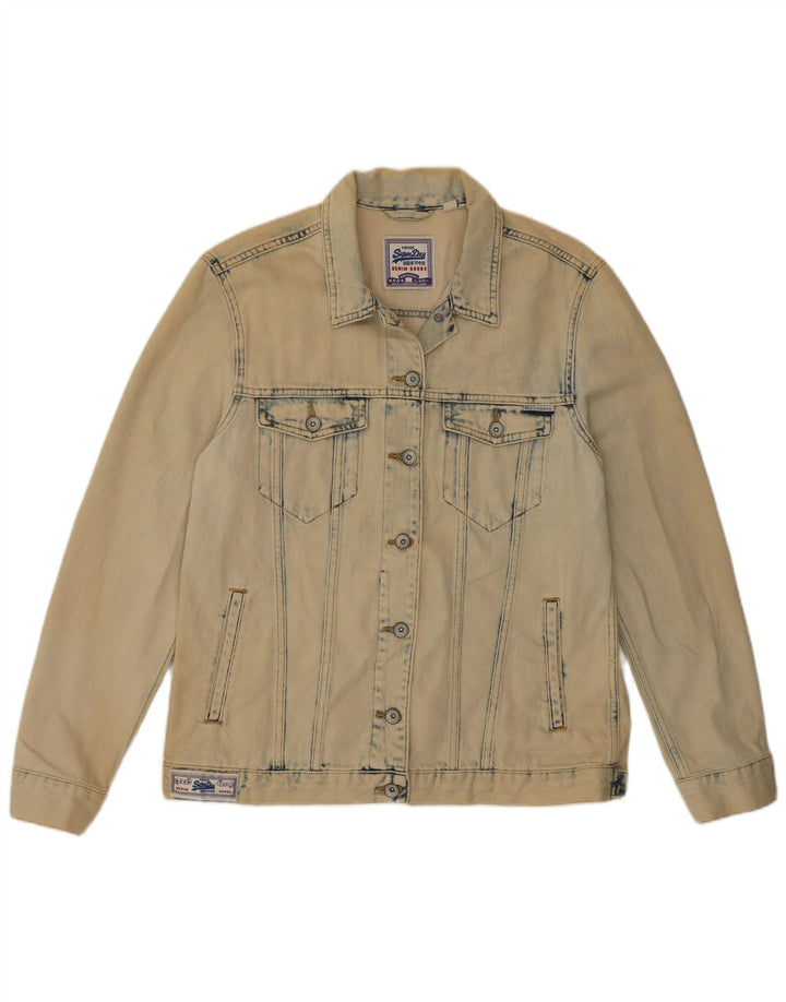 Γυναικείο τζιν μπουφάν SUPERDRY UK 10 Small Beige βαμβακερό