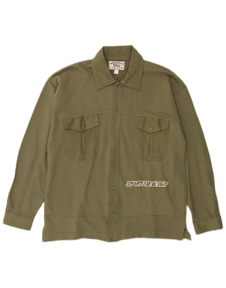 Γυναικείο γραφικό πουκάμισο VINTAGE US 10 Μεγάλο Χακί Βαμβακερό