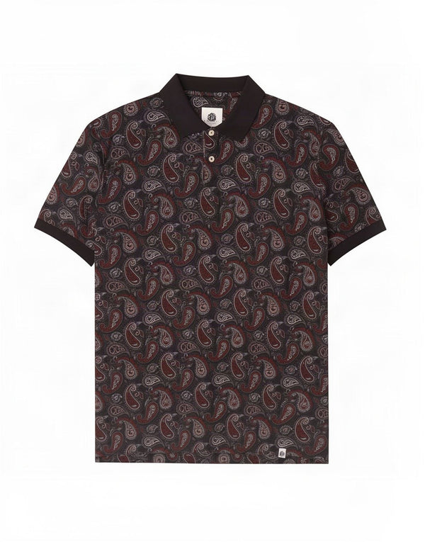 Pretty Green Ανδρικό Πόλο Μπλουζάκι XL Μαύρο Paisley Βαμβακερό