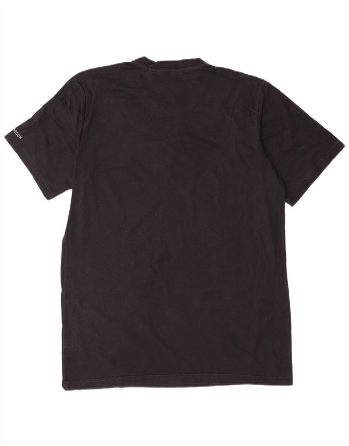 REEBOK Mens Graphic T-Shirt Top Large Black Cotton