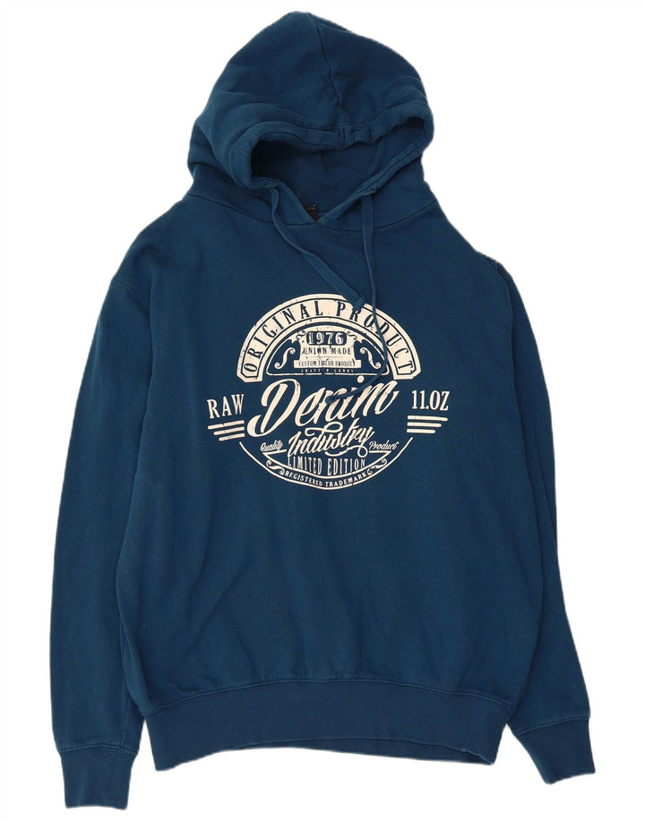 SMOG Ανδρικό γραφικό κανονική εφαρμογή με κουκούλα, μεγάλο μπλε βαμβακερό