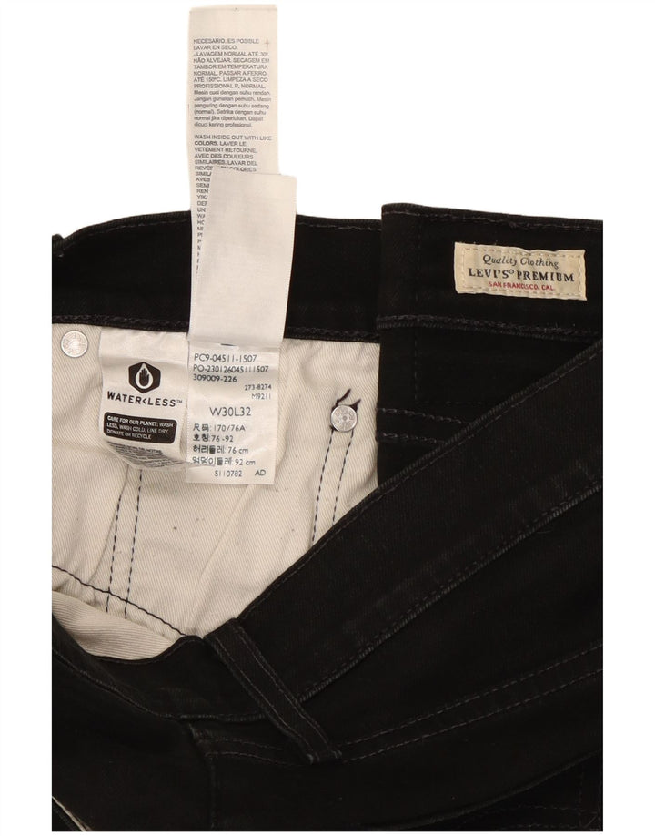Levi's Mens 511 Slim Jeans W30 L32 Μαύρο βαμβακερό