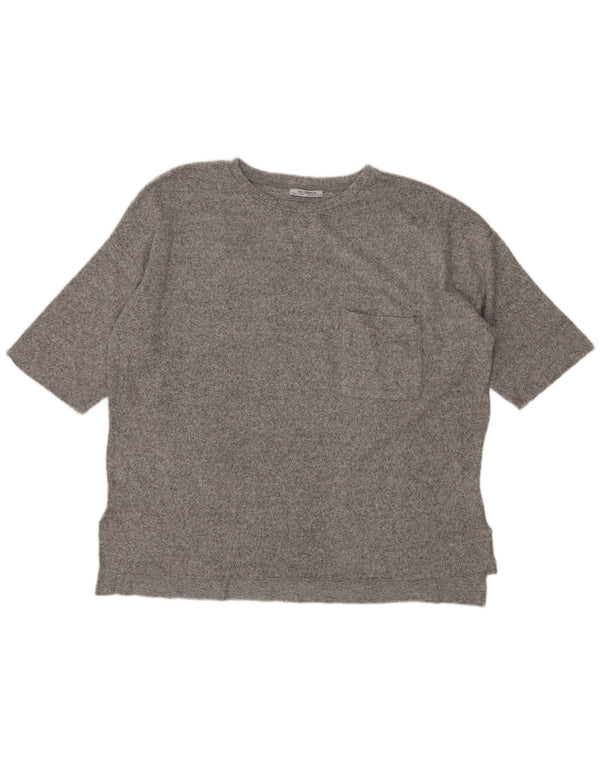 Zara γυναικείο Trafaluc T-Shirt Oversized UK 10 Small Grey Flecked