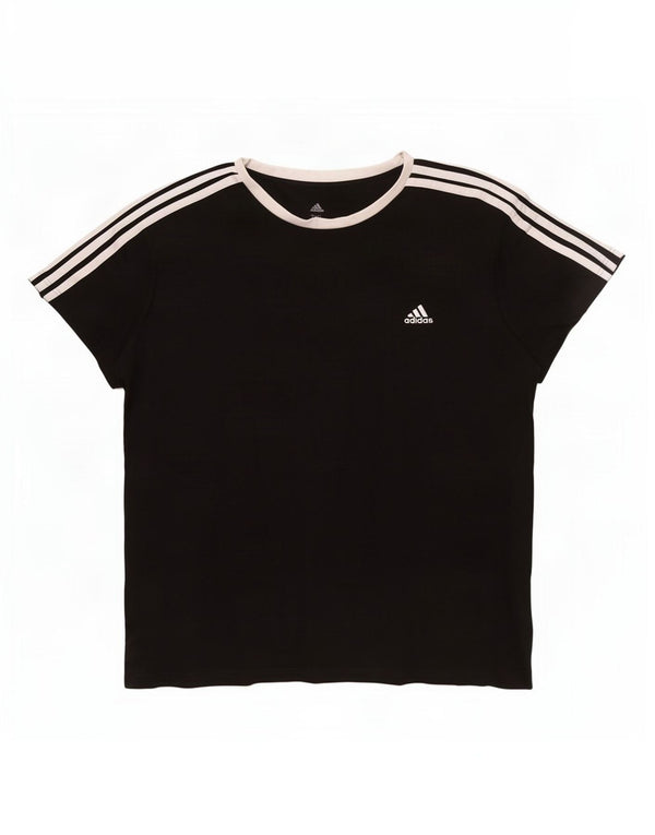 Adidas Γυναικείο T-Shirt Top UK 24/26 2XL Μαύρο βαμβακερό