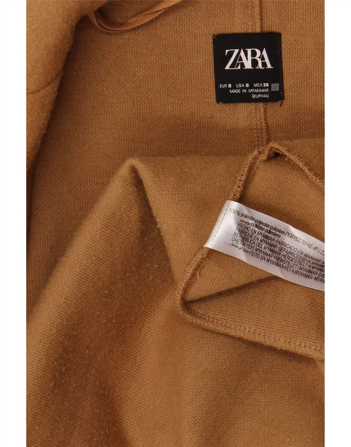 Zara Γυναικείο Ανοιχτό Παλτό UK 10 Small Brown Πολυεστέρας