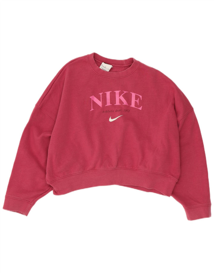Nike Girls Crop Graphic oversized φούτερ Jumper 10-11 ετών Medium Pink