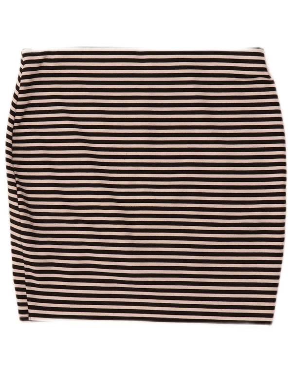 Zara Γυναικεία Μίνι Φούστα Trafaluc Medium W28 Μαύρο Ριγέ Πολυεστέρας