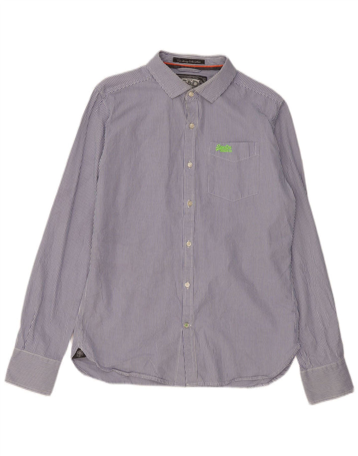 Ανδρικό πουκάμισο Superdry Μεγάλο Navy Blue Pinstripe