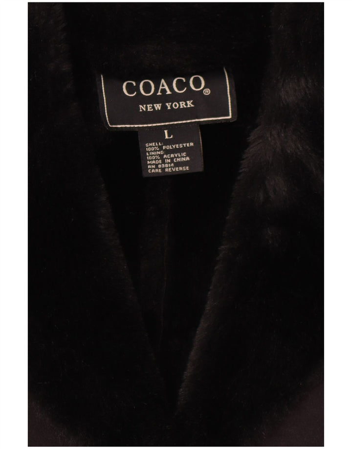 Vintage Γυναικείο Πανωφόρι Sherpa UK 16 Large Μαύρο Πολυεστέρας