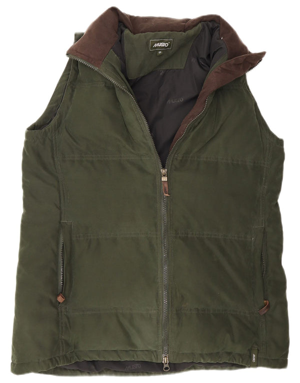 Musto Γυναικείο padded Gilet UK 12 Medium Green Polyester