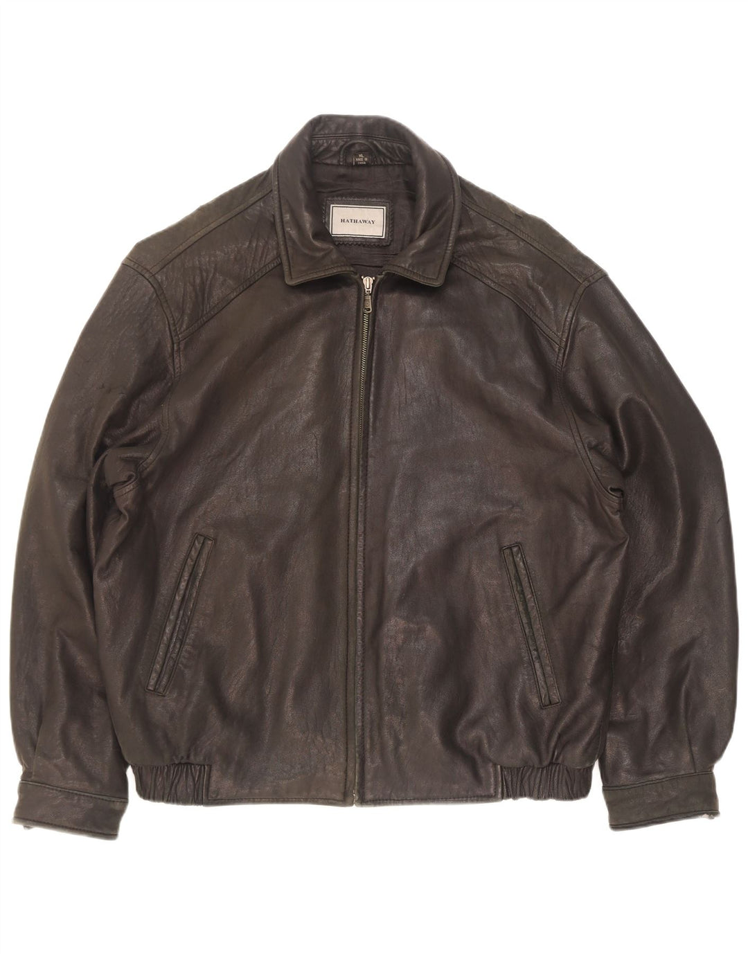 Hathaway Ανδρικό Δερμάτινο Μπουφάν UK 42 XL Μαύρο Δερμάτινο