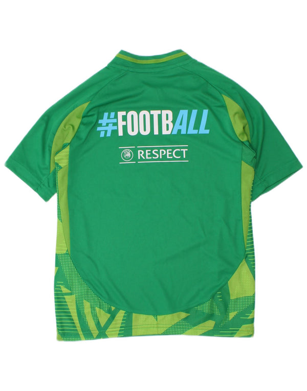 Adidas Boys Aeroready Graphic T-shirt Top 7-8 Years Green Colourblock