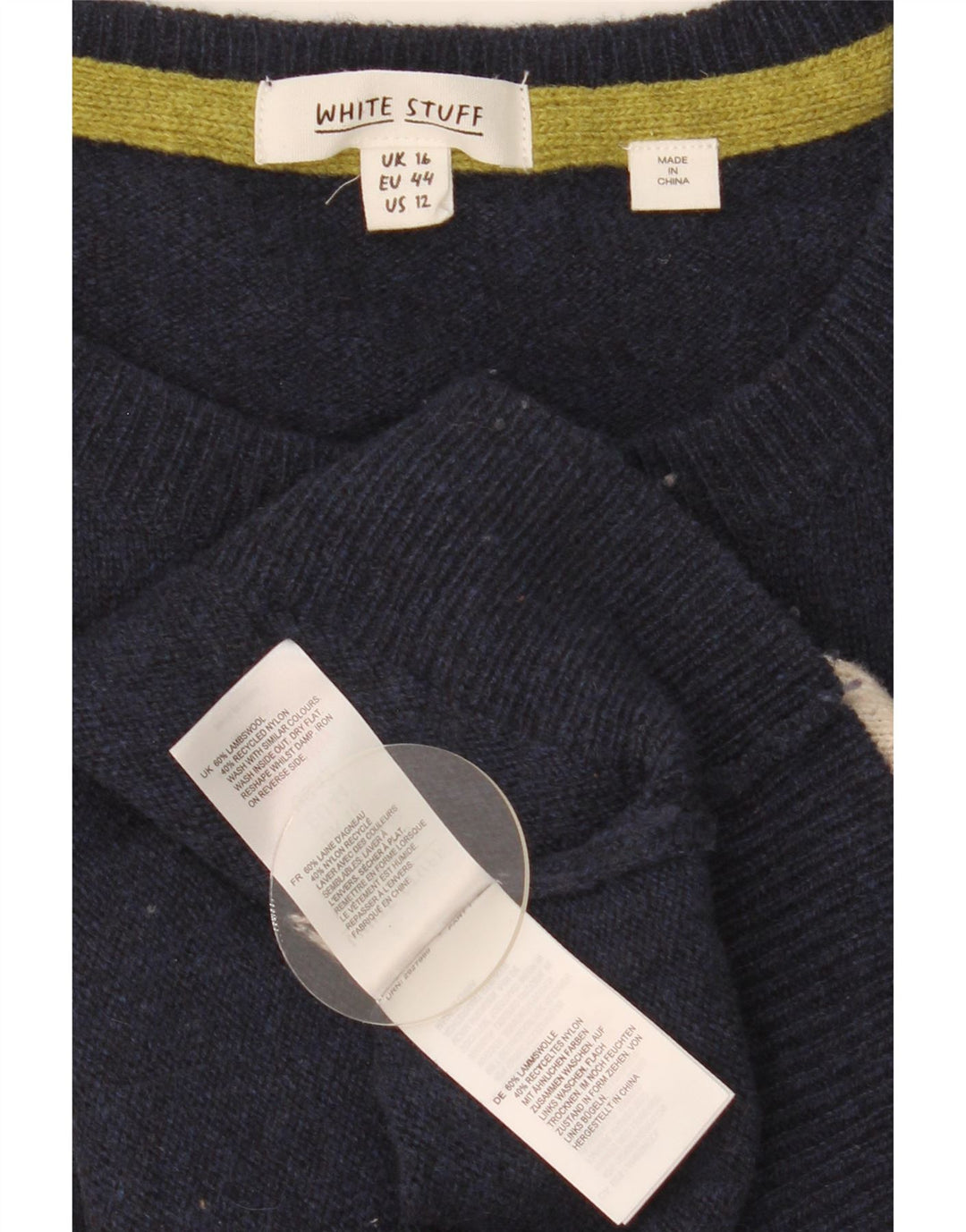 White Stuff Γυναικείο πουλόβερ με λαιμόκοψη UK 16 Large Navy Blue