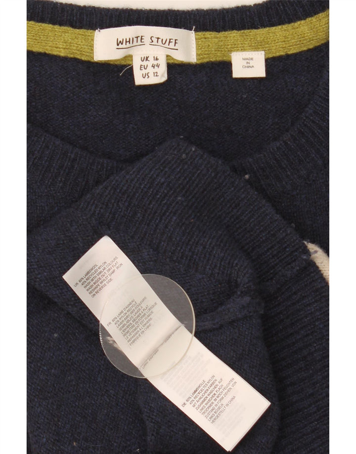 White Stuff Γυναικείο πουλόβερ με λαιμόκοψη UK 16 Large Navy Blue