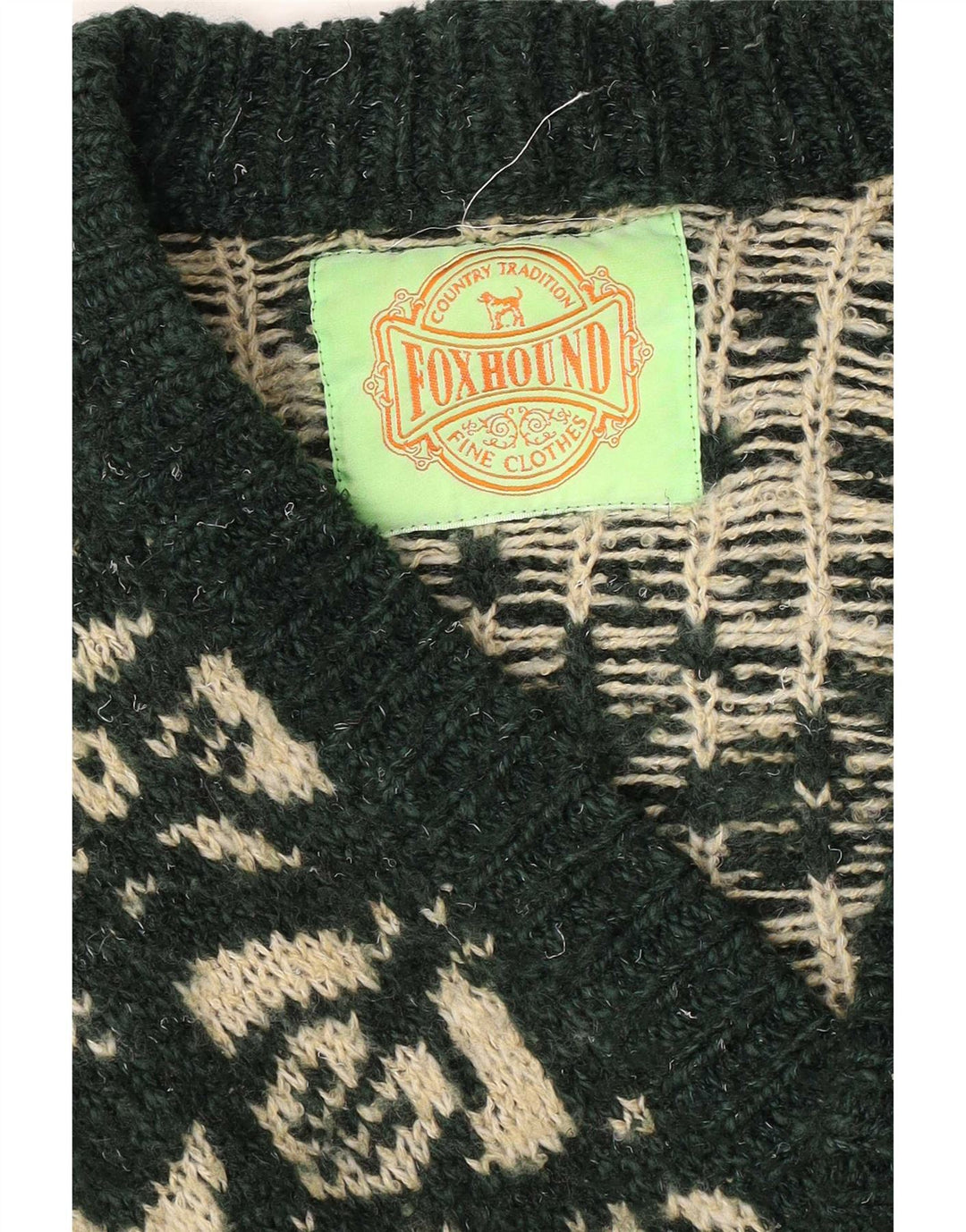 Ανδρικό πουλόβερ με ζακέτα Foxhound Medium Green Fair Isle