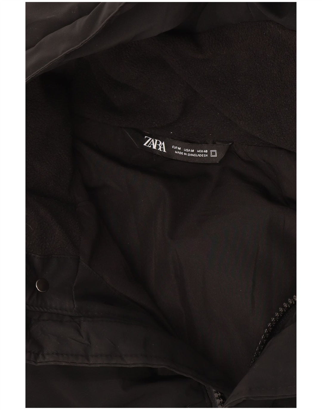Zara Ανδρικό παλτό με κουκούλα UK 38 Medium Black