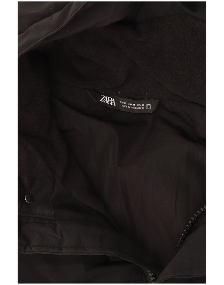 Zara Ανδρικό παλτό με κουκούλα UK 38 Medium Black