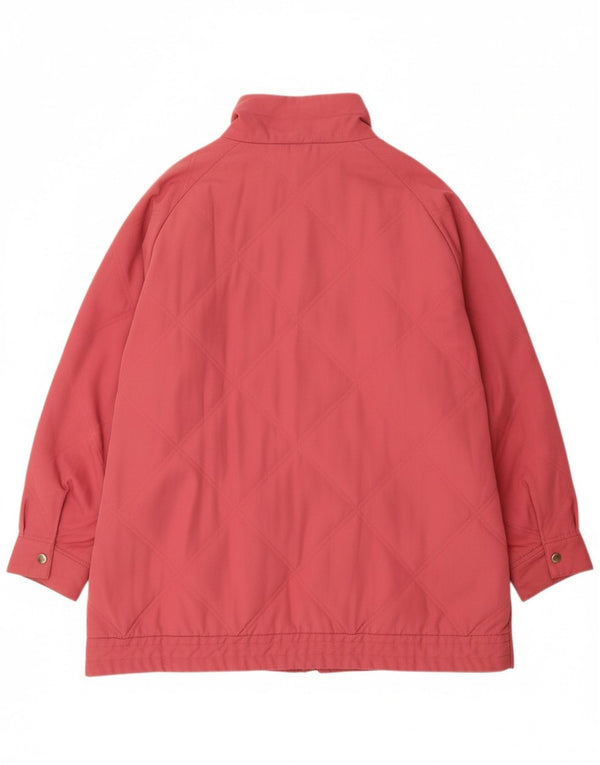 VINTAGE Γυναικείο Καπιτονέ Μπουφάν UK 22 3XL Ροζ Πολυεστέρας