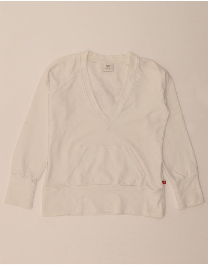NORTH SAILS Womens Sweatshirt Jumper UK 12 Medium White Cotton Modern Vintage North Sails and Second-Hand North Sails from Messina Hembry 