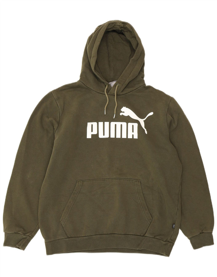PUMA γυναικείο υπερμεγέθη γραφικό φούτερ με κουκούλα UK 14 Medium Khaki Elastane