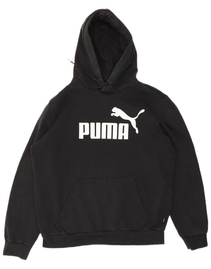 Ανδρικό γραφικό κουκούλα PUMA, μεσαίο μαύρο βαμβακερό