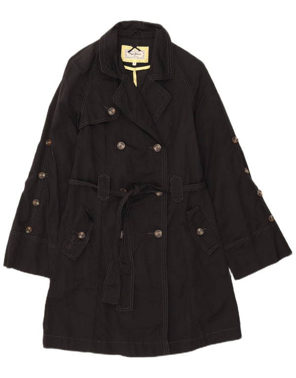 PEPE Jeans Γυναικεία Trench Coat UK 10 Small Black Cotton