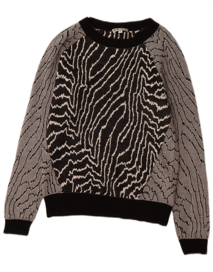 Γυναικεία φούτερ Reiss Abstract Pattern Jumper UK 6 XS Μαύρη βισκόζη