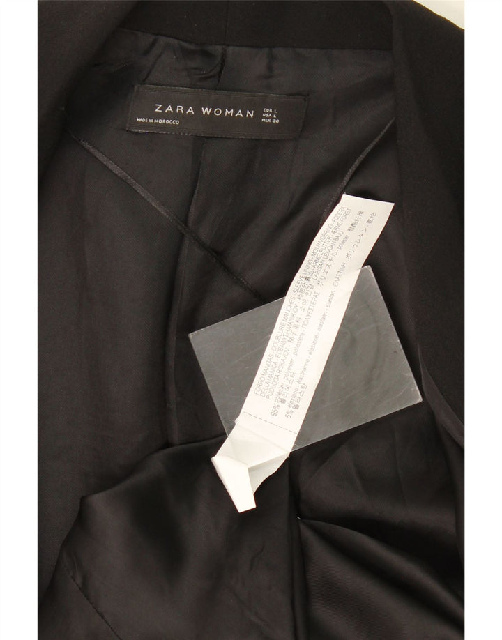 Zara Γυναικείο μπουφάν 3/4 με ανοιχτό μπλέιζερ UK 14 μεγάλο μαύρο πολυεστέρα