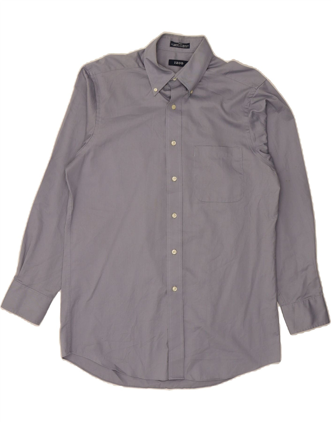 IZOD Mens Regular Fit Shirt Size 15 Medium Blue Cotton Vintage Izod and Second-Hand Izod from Messina Hembry 