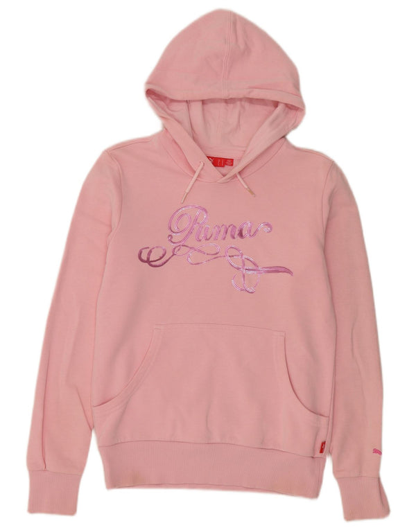 Puma Γυναικείο Γραφικό Hoodie Jumper UK 12 Medium Pink