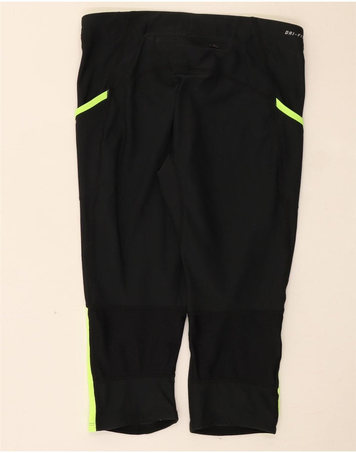 Γυναικεία κολάν Nike Dri Fit Capri UK 12 μεσαίου μαύρου χρώματος πολυεστέρας
