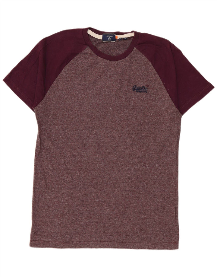 Ανδρικό μπλουζάκι Superdry Top Βαμβακερό μεσαίο μπορντό