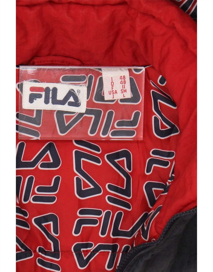 Ανδρικό μπουφάν Fila με κουκούλα αντιανεμικό IT 48 Medium Navy Blue Colourblock