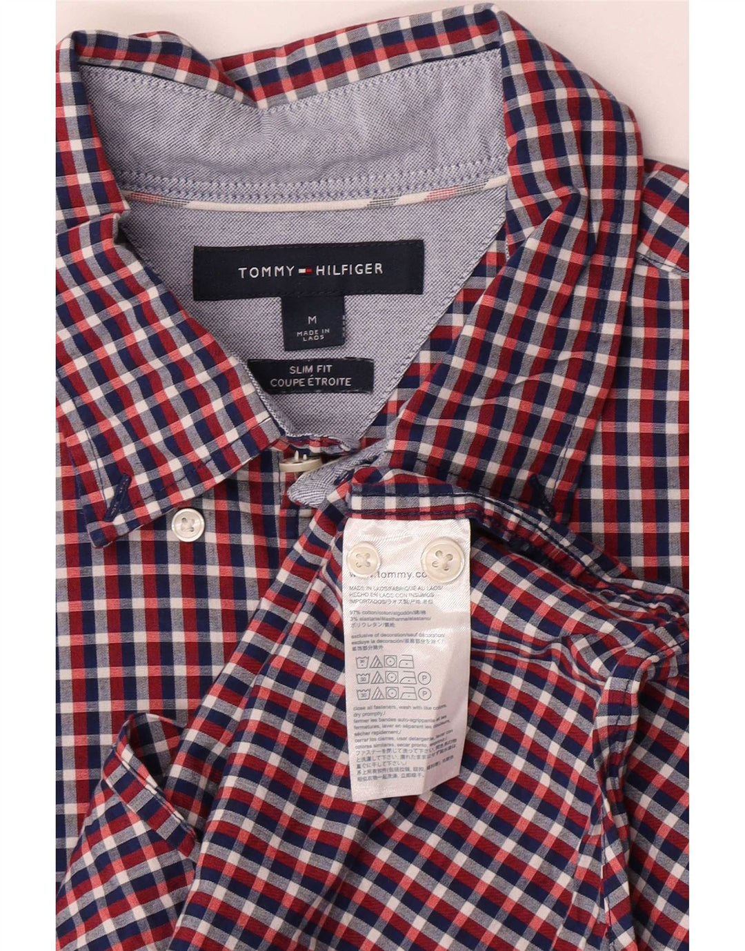 Ανδρικό πουκάμισο Tommy Hilfiger Slim Fit Μεσαίο πολύχρωμο βαμβακερό καρέ