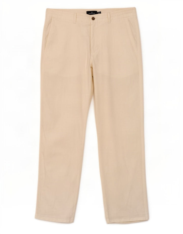 Marks & Spencer Ανδρικό Παντελόνι Chino Straight Blue Harbour W34 L29 Λευκό