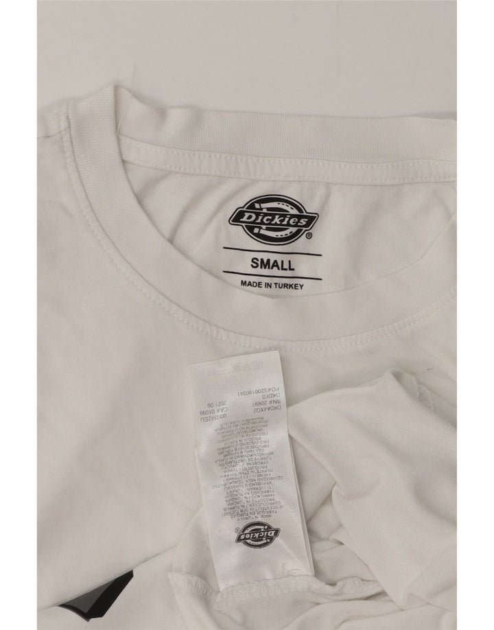 DICKIES Ανδρικό γραφικό T-Shirt Top Μικρό λευκό βαμβακερό