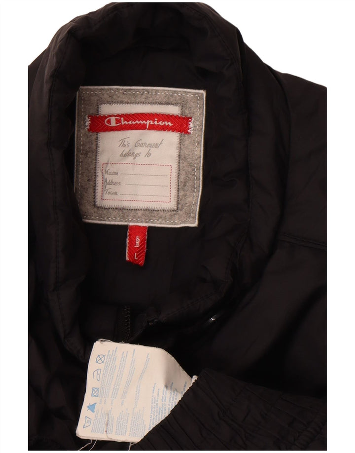 Champion Girls Padded Bomber Jacket 11-12 Years Large Black Polyamide
