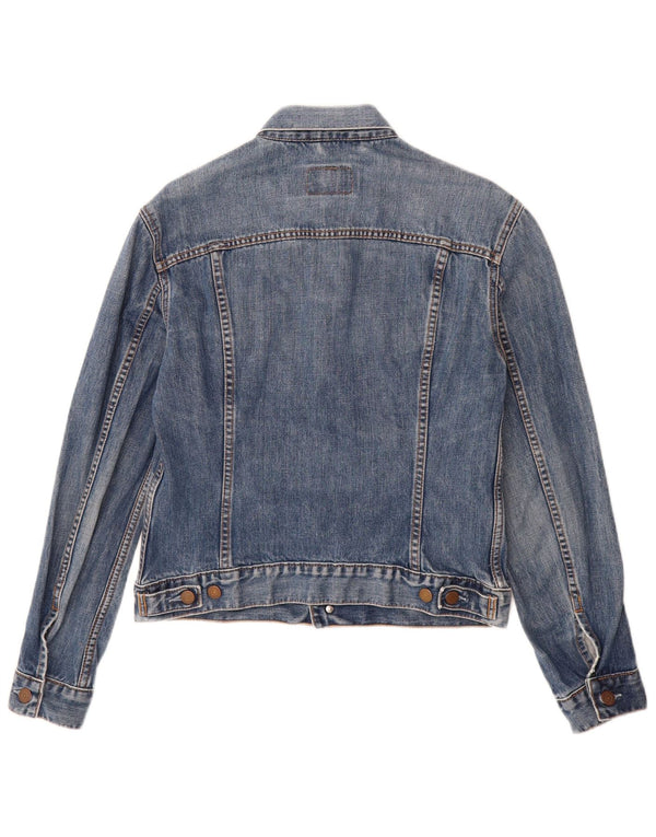 LEVI'S Γυναικείο Τζιν Μπουφάν UK 14 Μεγάλο Μπλε Βαμβακερό