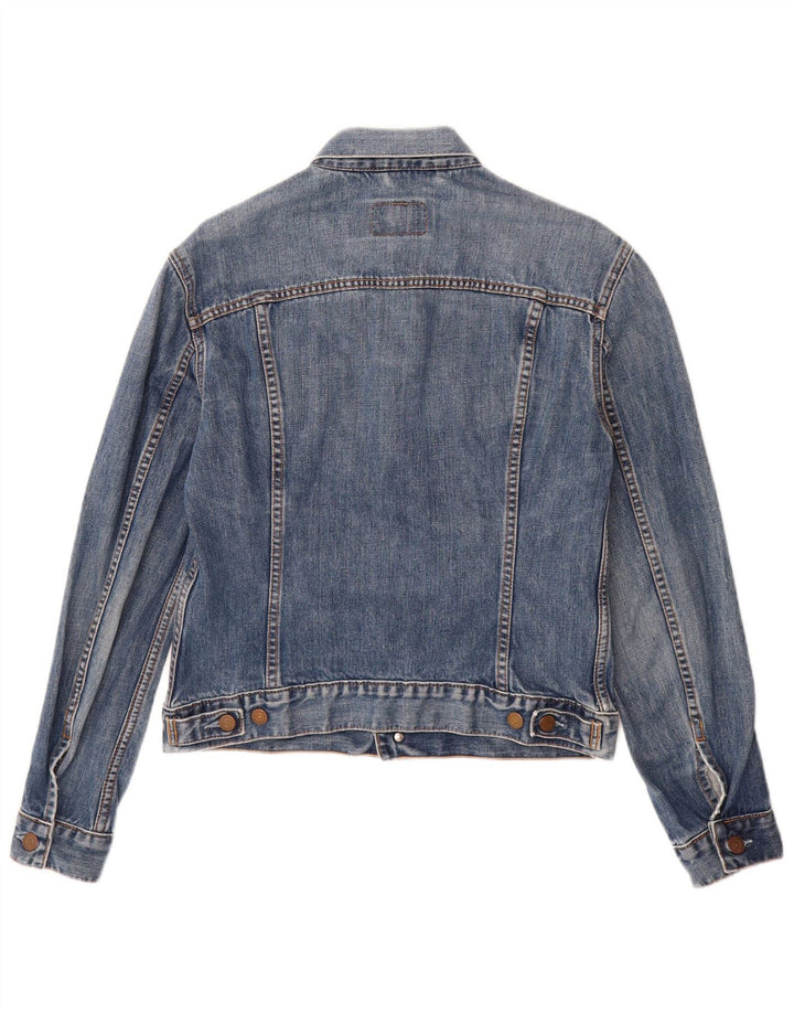 LEVI'S Γυναικείο Τζιν Μπουφάν UK 14 Μεγάλο Μπλε Βαμβακερό
