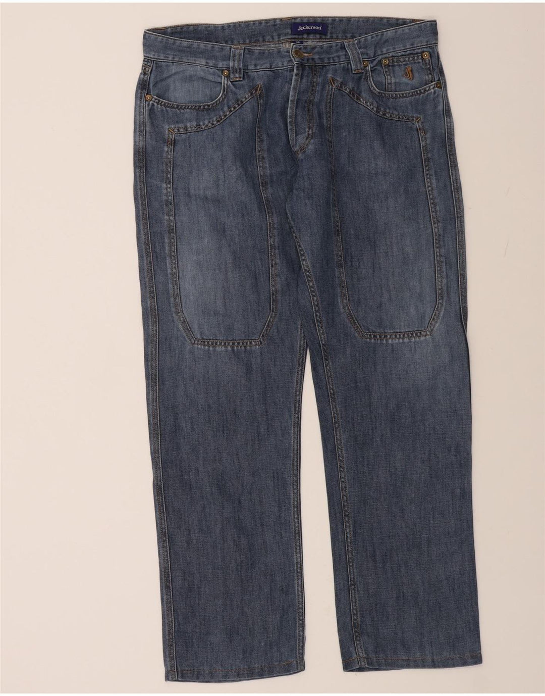 JECKERSON Mens Straight Jeans W38 L30 Blue Cotton Vintage Jeckerson and Second-Hand Jeckerson from Messina Hembry 