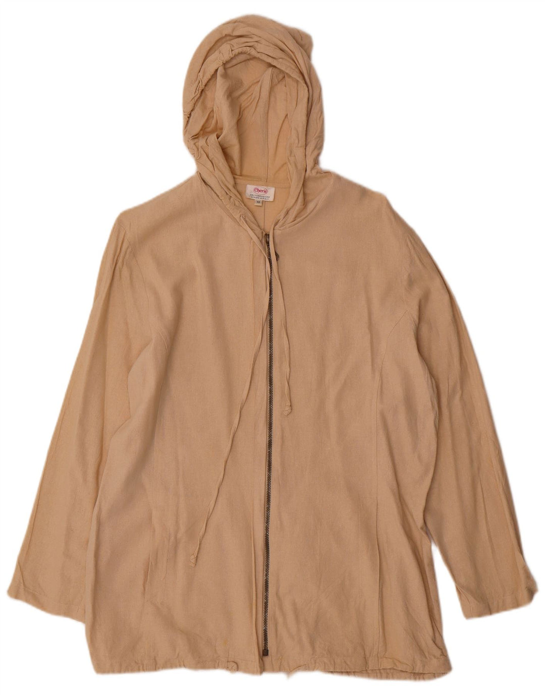 cherie Γυναικείο Bomber Jacket με κουκούλα IT 46 Large Beige Silk