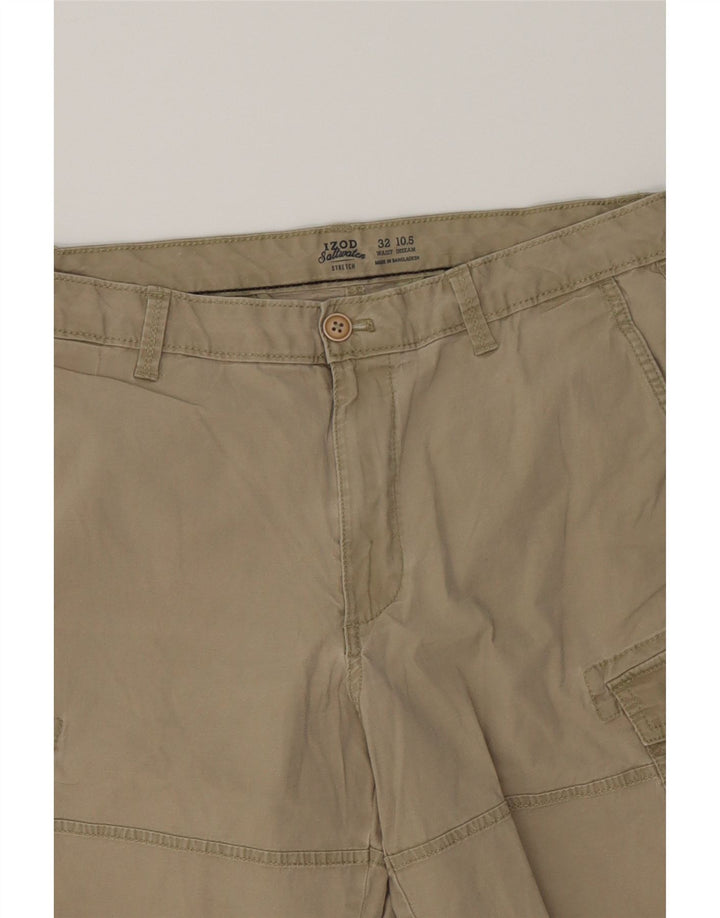 IZOD Mens Salt Water Cargo Shorts W32 Medium Beige Cotton Vintage Izod and Second-Hand Izod from Messina Hembry 