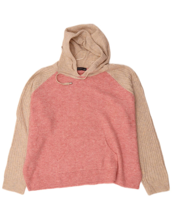 Γυναικείο πουλόβερ με κουκούλα Marks & Spencer UK 18 XL Pink Colourblock