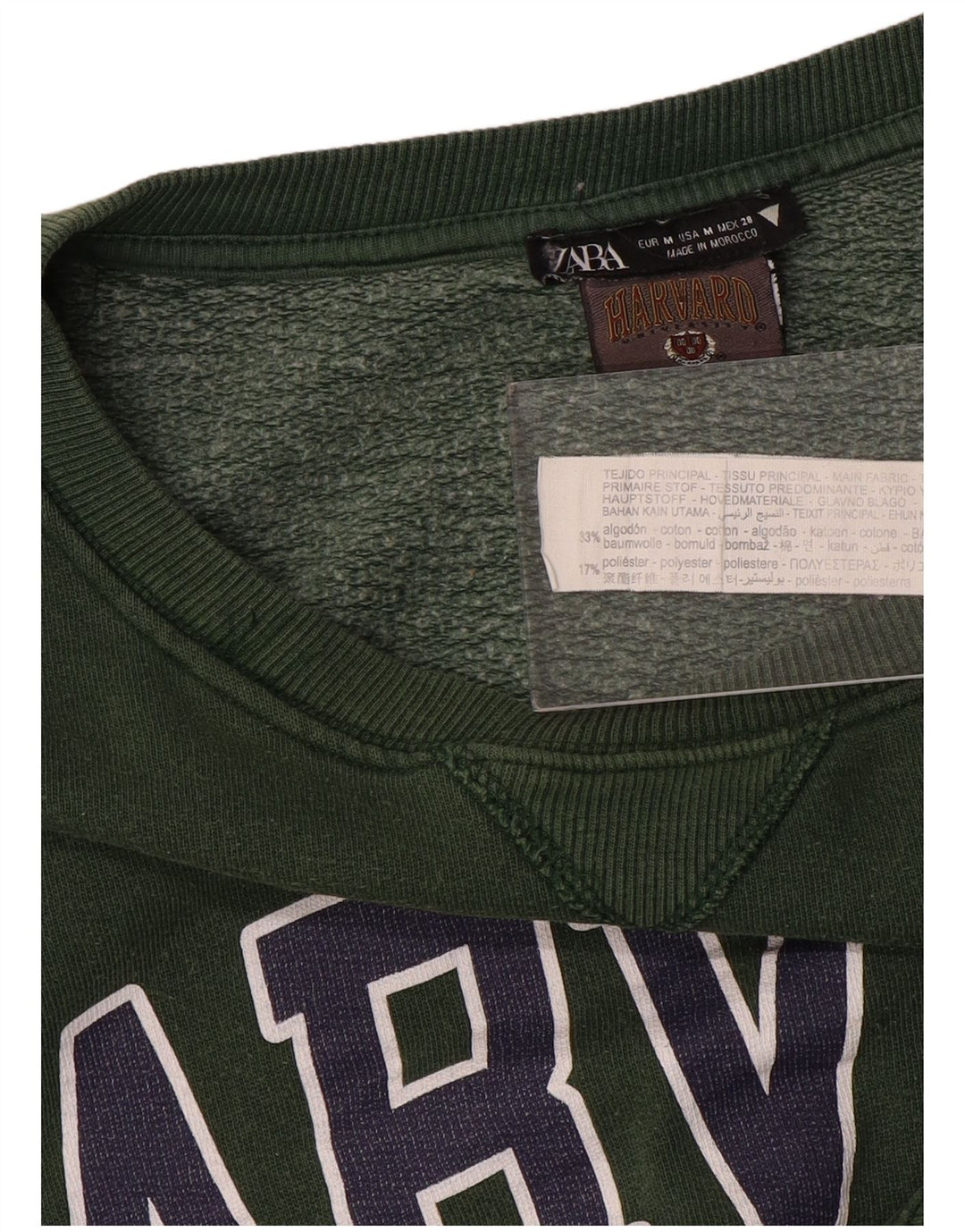 Γυναικεία ZARA Γυναικεία φούτερ με γραφικά Harvard Jumper UK 14 Medium Green