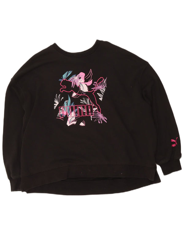 Puma Γυναικείο Γραφικό Φούτερ Jumper UK 16 Μεγάλο Μαύρο Φλοράλ